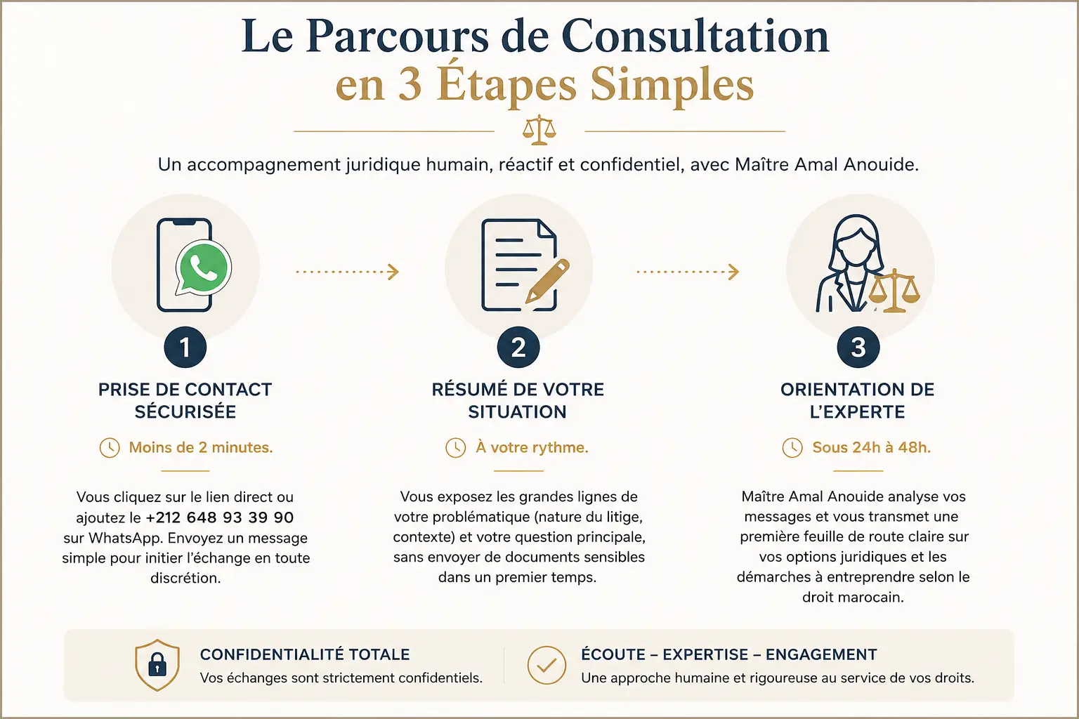 Parcours de consultation juridique par WhatsApp